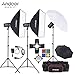 Produktbild Andoer MD-250 750W (250W * 3) Studio Strobe-Blitz-Licht-Kit mit Licht-Standplatz Softbox Lambency Unbrella Stall-Tür-Flash-Trigger-Tragetasche für Video Drehort und Portraitfotografie