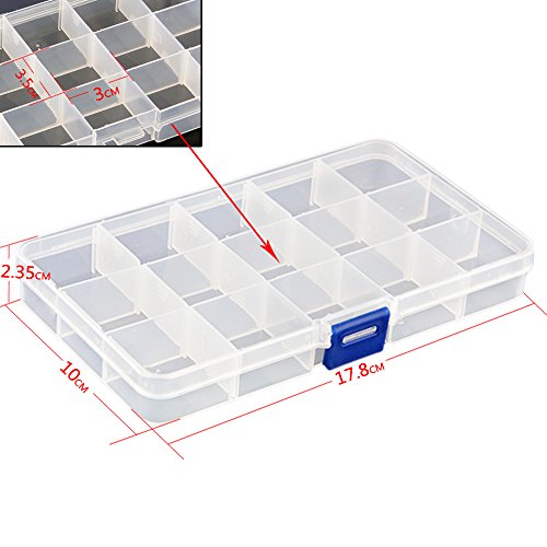 15 Fächer Plastik Aufbewahrungsbox Plastik Schmuckschatulle Schmuckkästchen HOT - 7