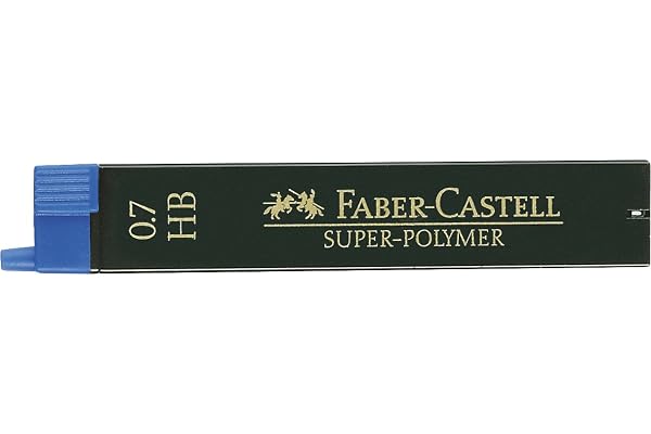 Faber Blister förpackning med 12 ledningar, 0,7 mm, svart HB 0,7 mm