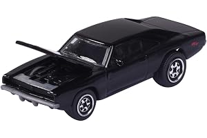 Majorette – Dodge Charger R/T vintage bil – leksaksbil, skala 1:64 (7,5 cm), med samlarkort, modellbil för barn från 3 år