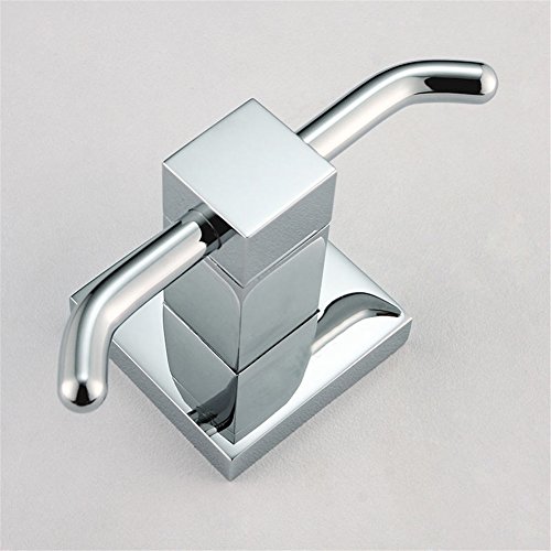 Aothpher Messing verchromt Handtuchhaken, Modern Chrom Handtuch Kleiderhaken Luxus Quadrat Badezimmer Zubehör - 3