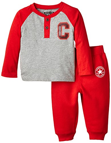 Converse Baby-Boys Henley Clothing Set, Red (Casino), 12-18 Months