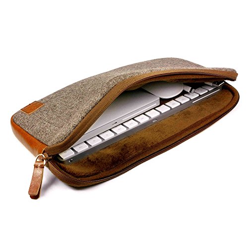 Tuff-Luv Herringbone Tweed Travel case für Apple Magic Keyboard 1 & 2 / Mouse 1 & 2 / Trackpad 1 & 2 – Braun - 4