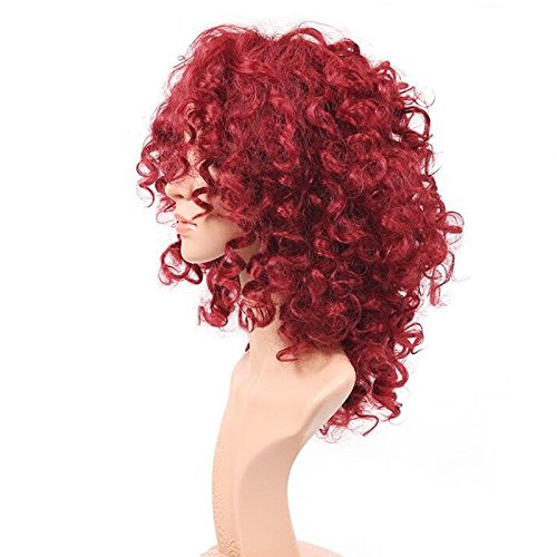 Royalvirgin Art und Weise Rihanna Peluca reizend volle Kappen-Haar-Perücken-kurze verworrene lockige rote Perücken-synthetische Haar-Perücke für Frauen - 5