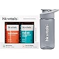 HealthKart Hk Vitals Fish Oil And Multivitamin Combo Pack With Sipper,300 Ml|1000 Mg Omega 3 With 180 Mg Epa & 120 Mg Dha,3 Count,60 Capsules