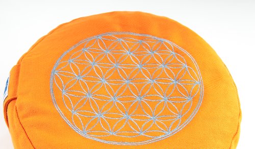 Berk YO-21-OR Meditations-Zubehör – Blume des Lebens Meditationskissen, orange - 2