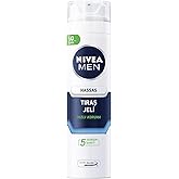 NIVEA MEN Erkek Hassas Tıraş Jeli 200 ml,Tahrişe ve Yanmaya Karşı Koruma,Alkols&uuml;z Form&uuml;l,Hassas Ciltlere &Ouml;zel