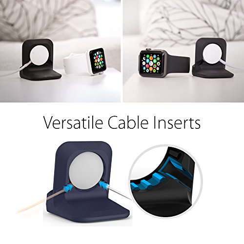 Apple Watch Ladestation, Spige [Prämie TPU][Kompatibel zum Nachtmodus] [WatchOS 2] für Apple Watch Series 1 / Series 2 / 42mm / 38mm, Apple Watch (2015), Apple Watch 2(2016), Apple Watch Sports, Apple Watch Stand , Apple Watch 2 Halterung – S350 Midnight Blue - 4