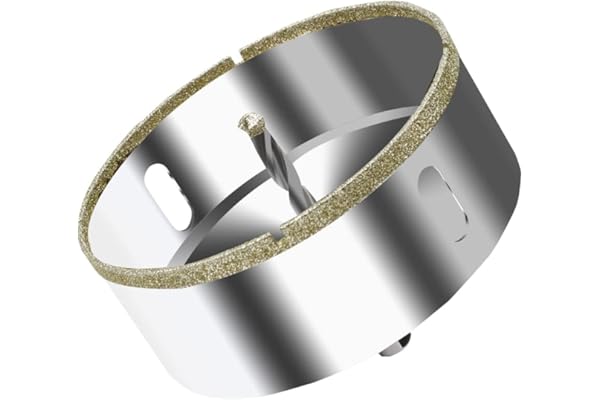 ASNOMY Scie Cloche Diamantée 100 mm avec Foret Guidage de Centrage, Scie Cloche Carrelage avec revêtement diamant, Foret trépan Diamant pour verre, carrelage, céramique, marbre, granit