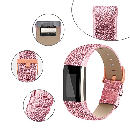 Vancle-Lederband für Fitbit Charge 2 Heart Rate, Einstellbares, Comfortables Fitbit Charge 2 Ersatz-Armband (Kein Tracking-Gerät) - 3