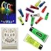 NeonGlo - 220 pcs party kit with Glowing Stick Bracelets, 3D and glow ball Connectors, UV Neon Face Paint, Nail Varnish, Tattoo stickers, Glasses, Shoe Laces, Bunny Ears / Hair Clip Barrettes with free ideas booklet - Mixed colours