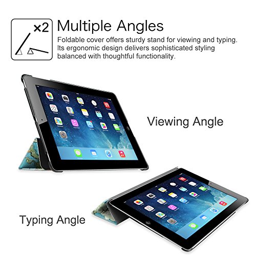 Fintie Apple iPad 2/3/4 Hülle Case – Ultra Slim Superleicht Schutzhülle Smart Shell Cover Tasche Etui mit Auto Schlaf / Wach und Standfunktion für Apple iPad 2 / iPad 3 / iPad 4 Retina, Mandelblüten - 5