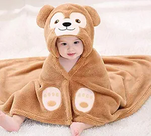 First Kick New Born Baby Blanket Pack of Super Soft Bathrobe Baby Wrapper Cum Baby Bath Towel for Baby Boys, Baby Girls, Babies (80cm x 80cm, 0-6 Months)