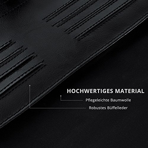 eFabrik Leder Tasche für Microsoft Surface Pro (2017) | Surface Pro 4 Schutz Hülle Cover Sleeve, Farbe:Schwarz - 2