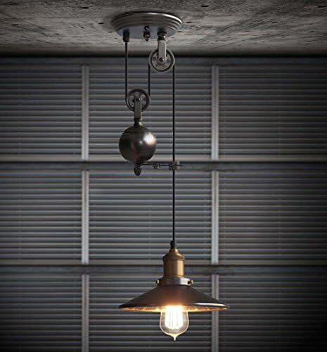 American Rustic Style   Restaurant Iron Telescopic Lights Single Head Lift Up And Down Iron Bar Chandelier