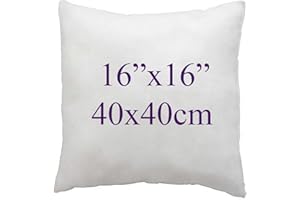 HT House Of Threads 16 x 16 Inches (40cm x 40cm) Extra Deep Filled Hotel Quality Cushion Pads Inners Insert Fillers Hollowfibre Cushion Pads Pack of 1, White