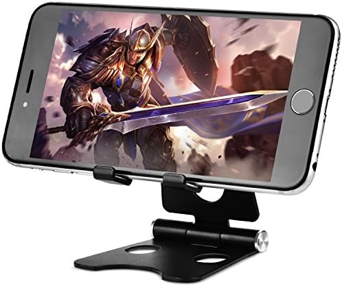 Cell Phone Stand Foldable Aluminium Universal Tablet Stand Cradle Holder Dock for iPhone iPad Samsung HUAWEI E-Reader Black