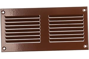 EUROPLAST 200x100mm Griglia di Ventilazione con Zanzariera - Griglie D'Aerazione in Metallo - Acciaio, Marrone