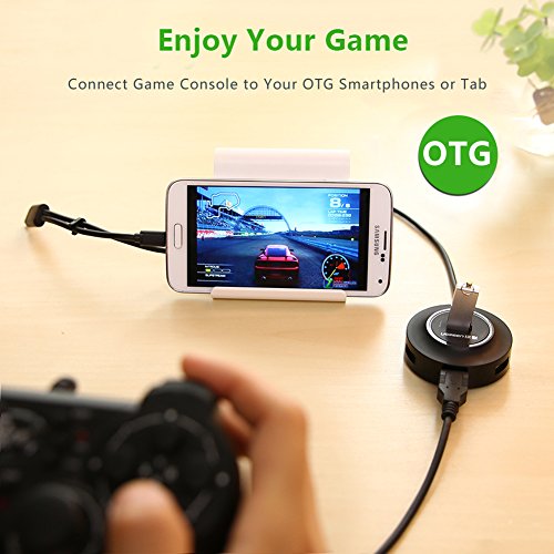UGREEN 4 Ports Super Speed USB 2.0 HUB mit Micro usb 2.0 OTG On The Go ohne Netzteil Der ideale Begleiter für Laptops, Ultrabooks Tablet-PC und Smartphone Mit OTG Funktion Schwarz - 3