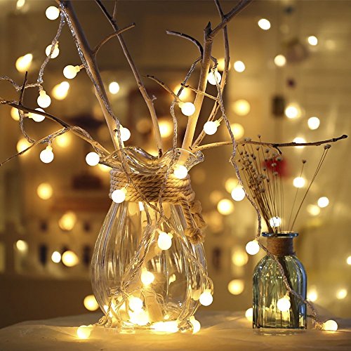 Dailyart® 40er 13feet Globe String Licht Sternenlicht / LED Partylichterkette für Garten, Haushalt, Hochzeit, Weihnachtsfeier, Batteriebetrieben (beige) - 4