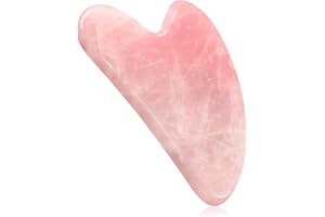 SATIFICER Gua Sha Massaggio Attrezzi, Rosa Quarzo Giada Gua Sha Pietra Strumento Di Massaggio, Per Rassodare La Pelle Antietà e Riduzione Delle Rughe Su Viso e Collo, Massaggio completo del corpo(pink)