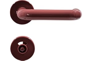 Buddy4Home house accessoires Türgriff Bad WC Türgarnitur Türbeschlag U-Form Rosette Kunststoff Rot Türdrücker Türklinke Drückergarnitur Türbeschläge Innentüren Set Türgriffe