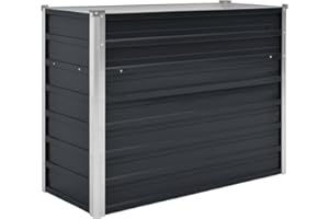 ‎VIDAXL vidaXL Hochbeet Pflanzkübel Blumenkasten Garten Pflanzkasten Terrassen Gemüsebeet Gartenbeet Pflanzbeet Anthrazit 100x40x77cm Verzinkter Stahl