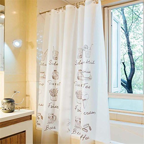QEWA® Shower Curtains EVA Fabric Waterproof Mildewproof Thickened Anti-Fog Opaque Not Deformed Not Fade Bathroom Plain Shower Curtain , food width 120* high 180 send hook