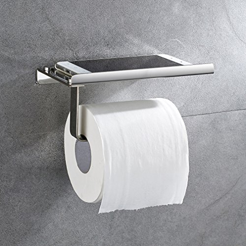 Auralum Chrom Toilettenpapierhalter WC-Papierhalter Handy Rollen Halter Klopapierhalter Toilettenpapierhalter Edelstahl WC-Papierhalter Klopapier Rollen Klopapierhalter - 8