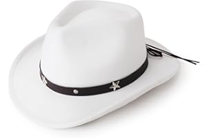 DRESHOW Chapeau Cowboy Fille Garçons Chapeau Panama Rétro Fedora Classique en Feutre avec Boucle de Ceinture Casquettes Unisexes Enroulées pour Enfants 4-12 Ans