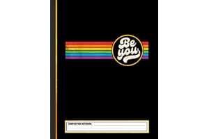 LGBTQ Be You Gay Pride LGBT Ally Rainbow Flag Retro Vintage Composition Notebook