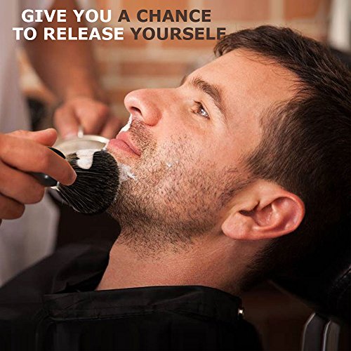 Mture Dachshaar Rasierpinsel,Badger Shaving Brush Dachshaar Männer Rasierpinsel,100% Dachshaar,Ebenholzimitatgriff, für die perfekte Rasur,Rasierschaum-Pinsel/Rasurzubehör (Schwarz) - 2