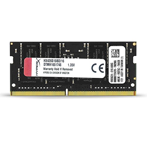 HyperX HX426S15IB2 - Memoria de 16 GB (2666 MHz, DDR4, CL15, SODIMM, 1.2V) color negro