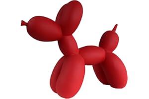 Keho Keho Kehongdun Resin Puppy Balloon Dog Tabletop Decoration Creative Family Ornament Soft Decorations Party Photo Props, Desktop Living Room Cake Bakery Shop Resin Crafts (Red)