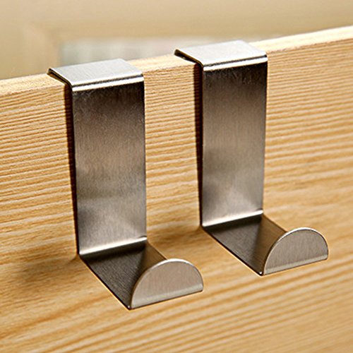 Bluelans® Türhaken Kleiderhaken Badezimmerhaken Türgarderobenhaken – 4er Set, Edelstahl rostfrei,5,5 x 4 cm x 1,8 cm - 2