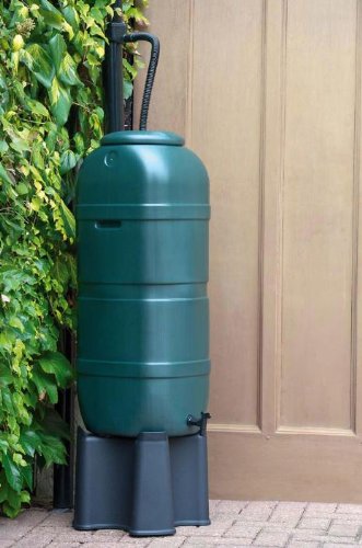 Regensammler Wassertonne für 100 Liter mit Standfuß, Füllautomat (Befüllsystem) und Wasserhahn bzw. Ablaufventil - 5