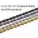 Produktbild WOOAI Bunte Fahrrad-Kette 8 9 10 11 12 Geschwindigkeit MTB Mountain Road Fahrrad, Neon-Like, Silber, Schwarz, Gold, 114/120 / 126L für Shimano/Sram, 10S Silber 120L