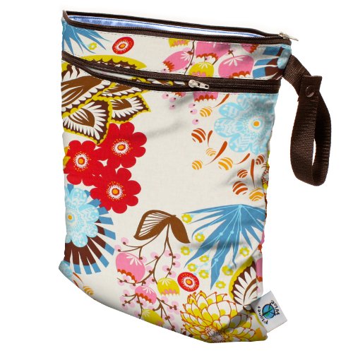 Planet Wise Reusable, Waterproof Wet/Dry Cloth Nappy Bag (April Flowers)