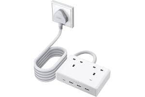 UGREEN Nexode Extension Cord with PD20W USB Poets(3A1C) & UK Extension Plug | 6 Outlets (2 UK Plug ),Charge Multi Device at Once, 2990W Max, Compact Multi Plug for Home, Office, Bedroom & Desk,1.5M