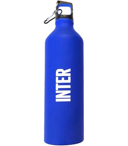 Borraccia Sportiva In Alluminio Con Moschettone - 500 Ml, Colore Blu, Leggera E Resistente, Gancio Per Agganciarla