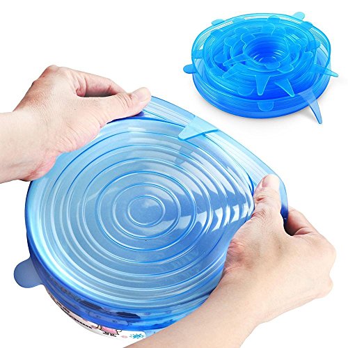 niceEshop(TM) Silicona Tapa de Silicona Resistente Tapa Protectora Reutilizable del Sello del Alimento para Varios Tamaños Formas de Tazones, Sistema...