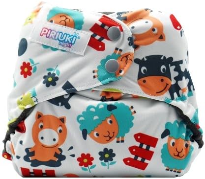 Piriuki Night Pocket Diaper (One Size, Into The Farm)