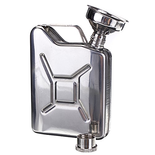 5 oz Flagon - SODIAL(R)5 oz Edelstahl Flachmann Taschenflachmann Whisky Taschenflasche + Trichter Silber