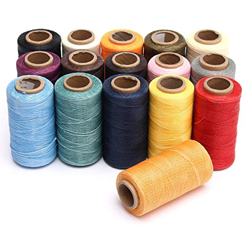 KING DO WAY Naehgarn 260M leder naehen gewachst faden 1mm Naehfaden fuer meissel schuhe gepaeck setzen Beige 260m - 4