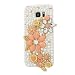 Produktbild Galaxy Note 8 Hülle, STENES Strass [3D Handgefertigt] Diamant Serie Schutz Handy Tasche Kristall Hülle für Samsung Galaxy Note 8 mit Retro Anti Staub Stecker - Blumen Achat / Orange