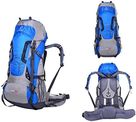 Large-capacity professional outdoor climbing camping trip travel bag men and women waterproof backpack 80L ( Color : Blue , Size : 80L )