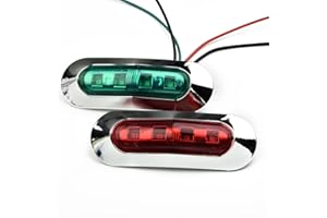 SPORTARC 2 lumières de navigation LED rouges et vertes étanches pour ponton, 12-24 V
