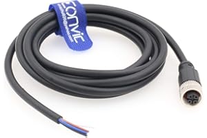 Eonvic Cable de sensor de aviación industrial M12 hembra de 4 pines moldeado de PVC