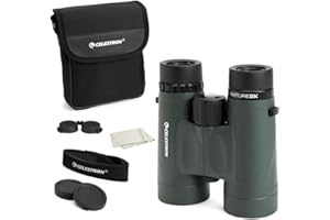 Celestron 71333 Binocolo Nature DX 10x42 mm con obiettivo multistrato, vetro a prisma BaK-4 e custodia per il trasporto, verde