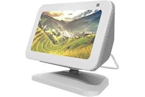 Lutree Support Réglable pour Echo Show 5(3e Génération), Base Antidérapante Inclinable Rotative à 360°, Support de Montage de Base Magnétique Portable pour Echo Show 5(3ème Gen) | Blanc